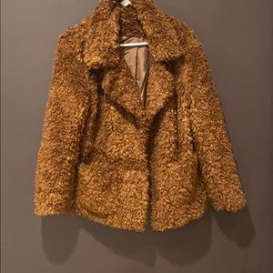 H&M Faux Fur Copper Coat